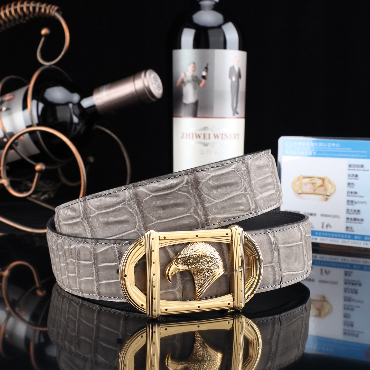 水染尼罗磨砂皮🙏A级🙏奢华高贵🎉上档次🎉鳄鱼肚皮出货🎉[胜利]转图大卖[闪电][玫瑰][闪电][玫瑰]搭配24k史蒂芬鹰头镀金扣🌹宽度:3.8cm⚡🌹长度100-125cm  P001580