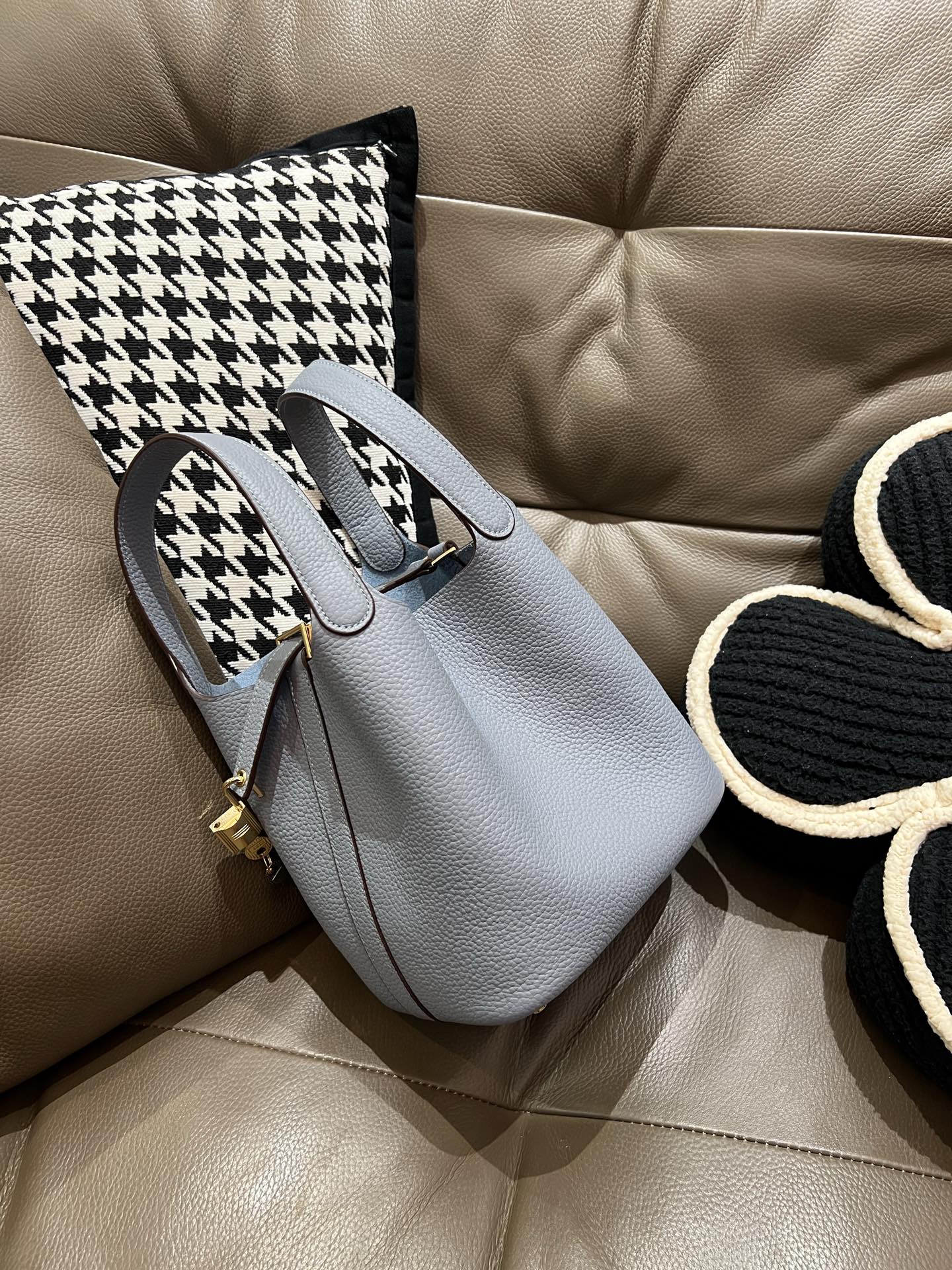 菜蓝子 TC牛皮 防犯機能付き 厚型18cm