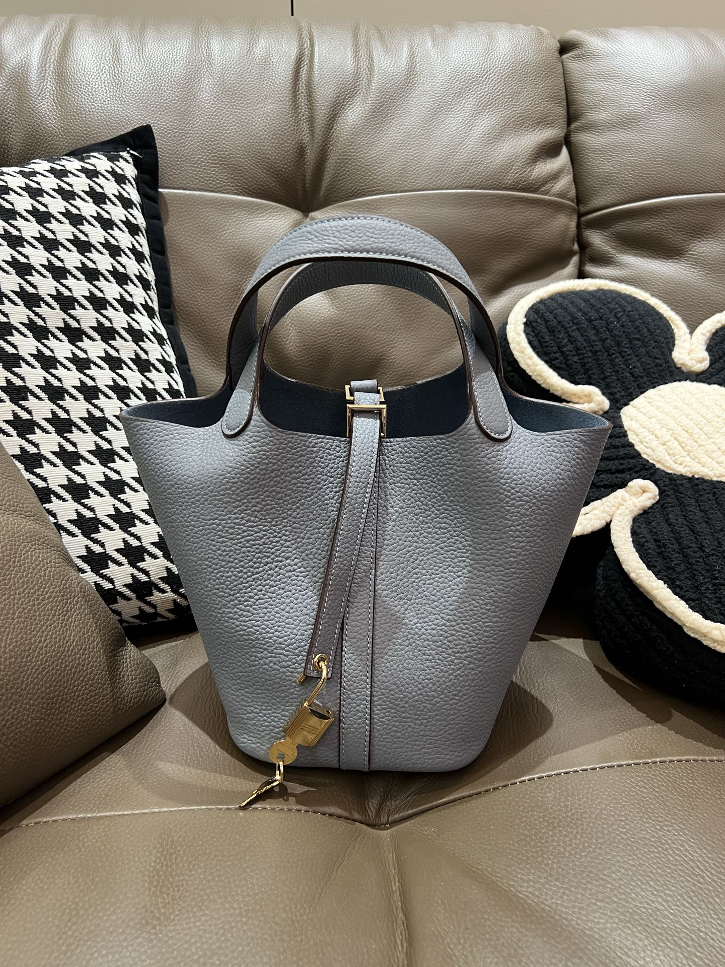 菜蓝子 TC牛皮 防犯機能付き 厚型18cm