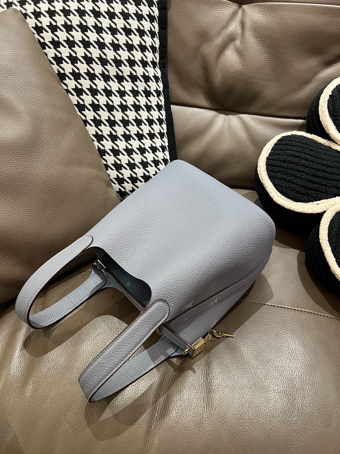 菜蓝子 TC牛皮 防犯機能付き 厚型18cm