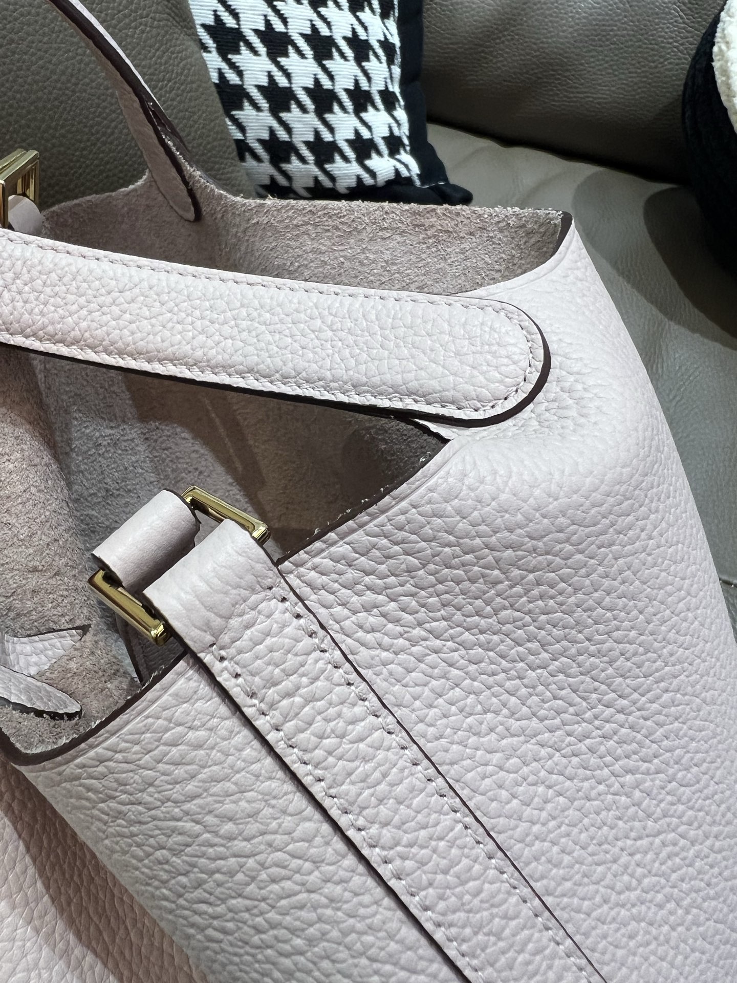 菜蓝子 全新アップグレード TC牛皮製 防犯機能付き 立体型バッグ