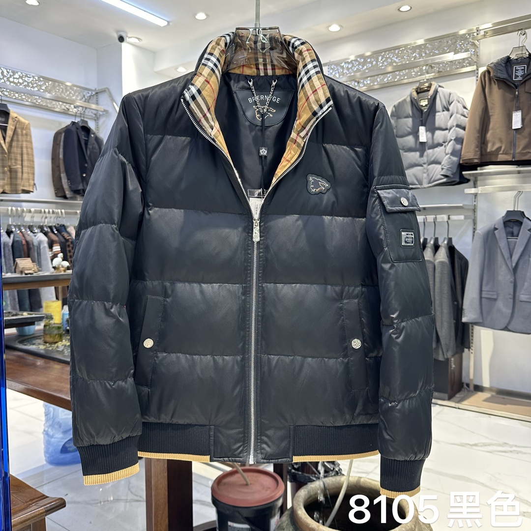 巴宝莉/Burberry24秋冬新品男士时尚羽绒服外套欧洲米兰走秀新品挺括垂顺奢华海外官网品牌元素设计细