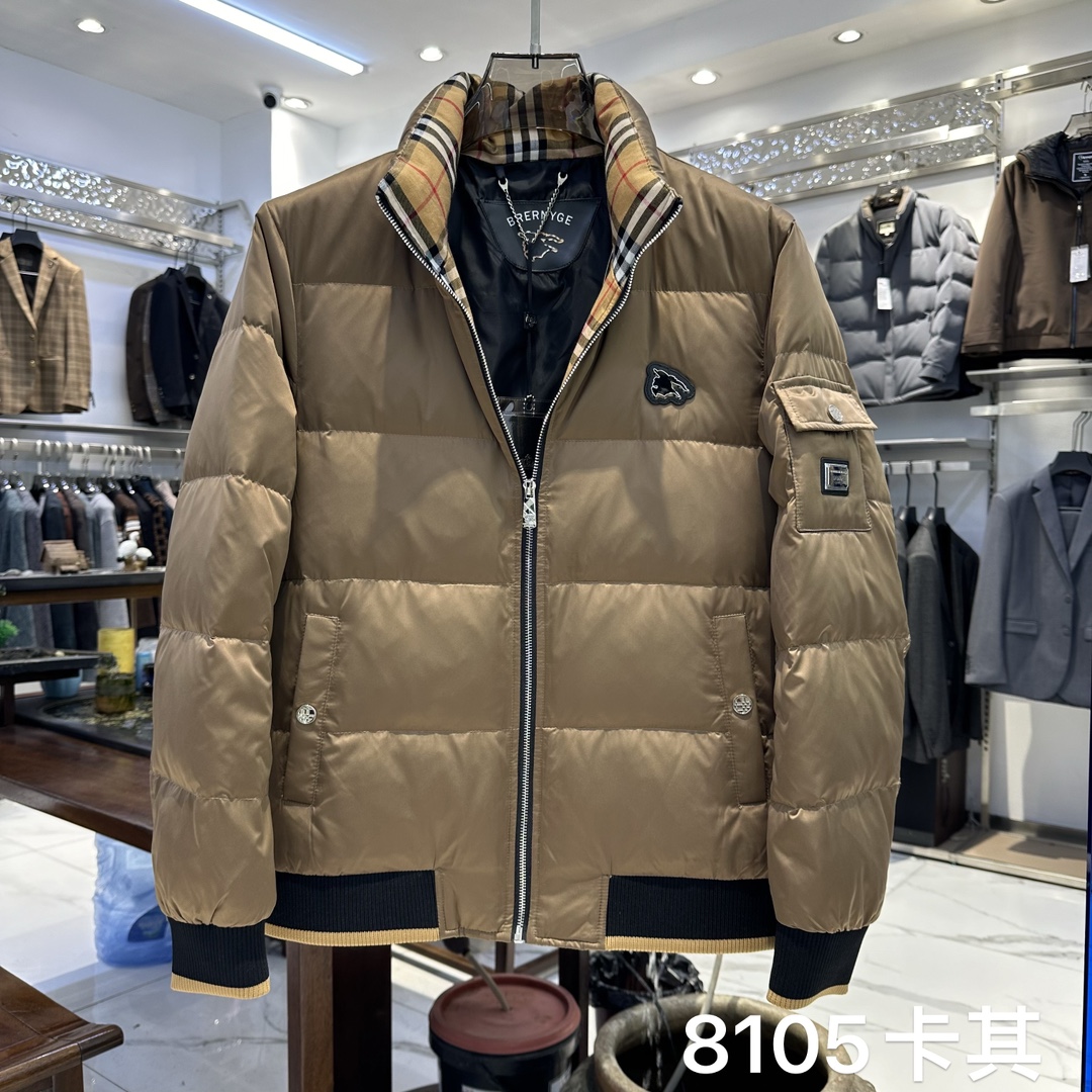 巴宝莉/Burberry24秋冬新品男士时尚羽绒服外套欧洲米兰走秀新品挺括垂顺奢华海外官网品牌元素设计细