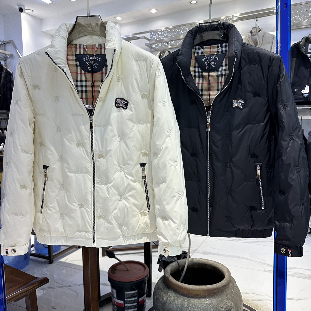 巴宝莉/Burberry24秋冬新品男士时尚羽绒服外套欧洲米兰走秀新品挺括垂顺奢华海外官网品牌元素设计细