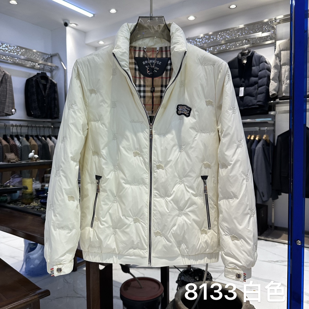 巴宝莉/Burberry24秋冬新品男士时尚羽绒服外套欧洲米兰走秀新品挺括垂顺奢华海外官网品牌元素设计细