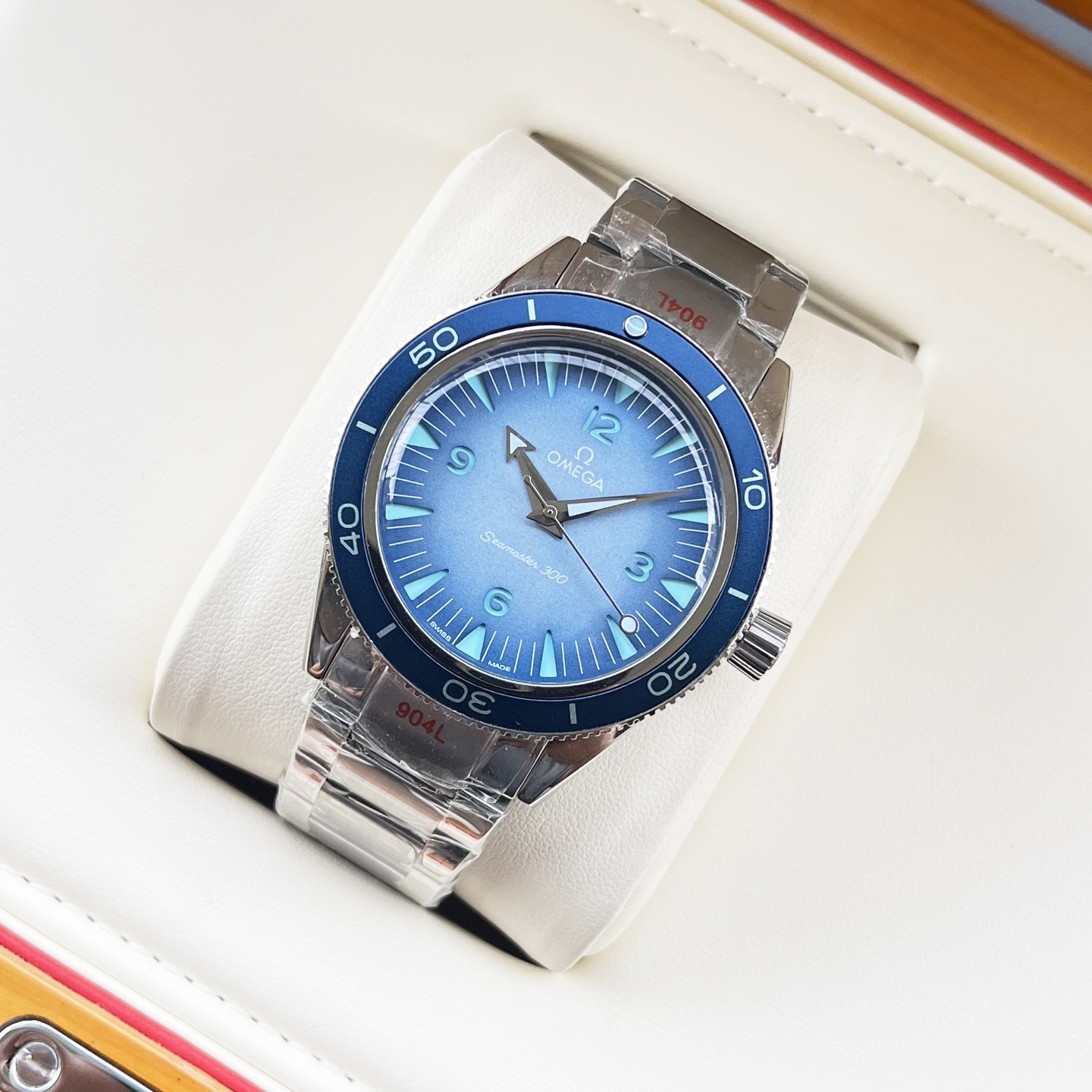 Omega Seamaster 300 Stainless steel case and bracelet, black bezel, black dial with beige markers 41mm Men's Automatic