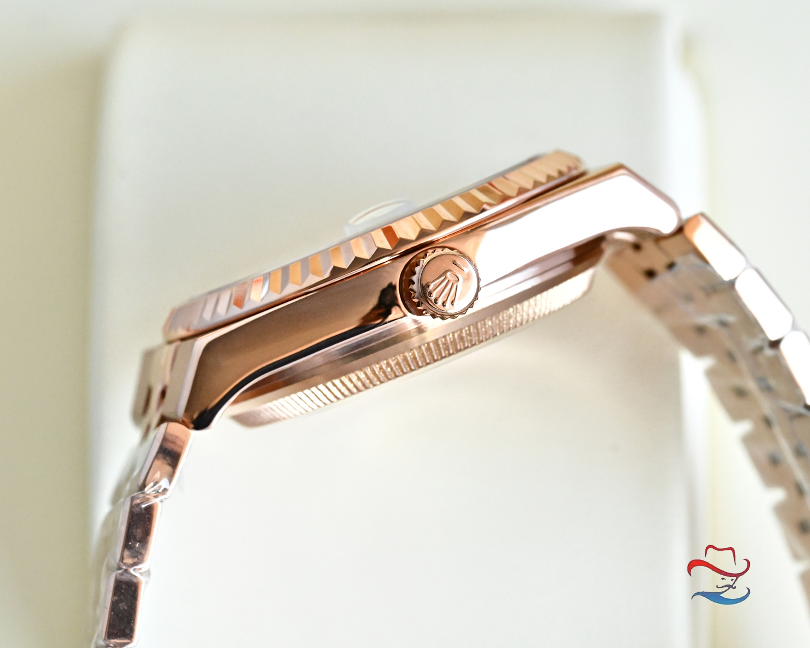 Rolex Land-Dweller steel and rose gold case and bracelet, rose gold fluted bezel, silver honeycomb dial 40mm Men's Automatic