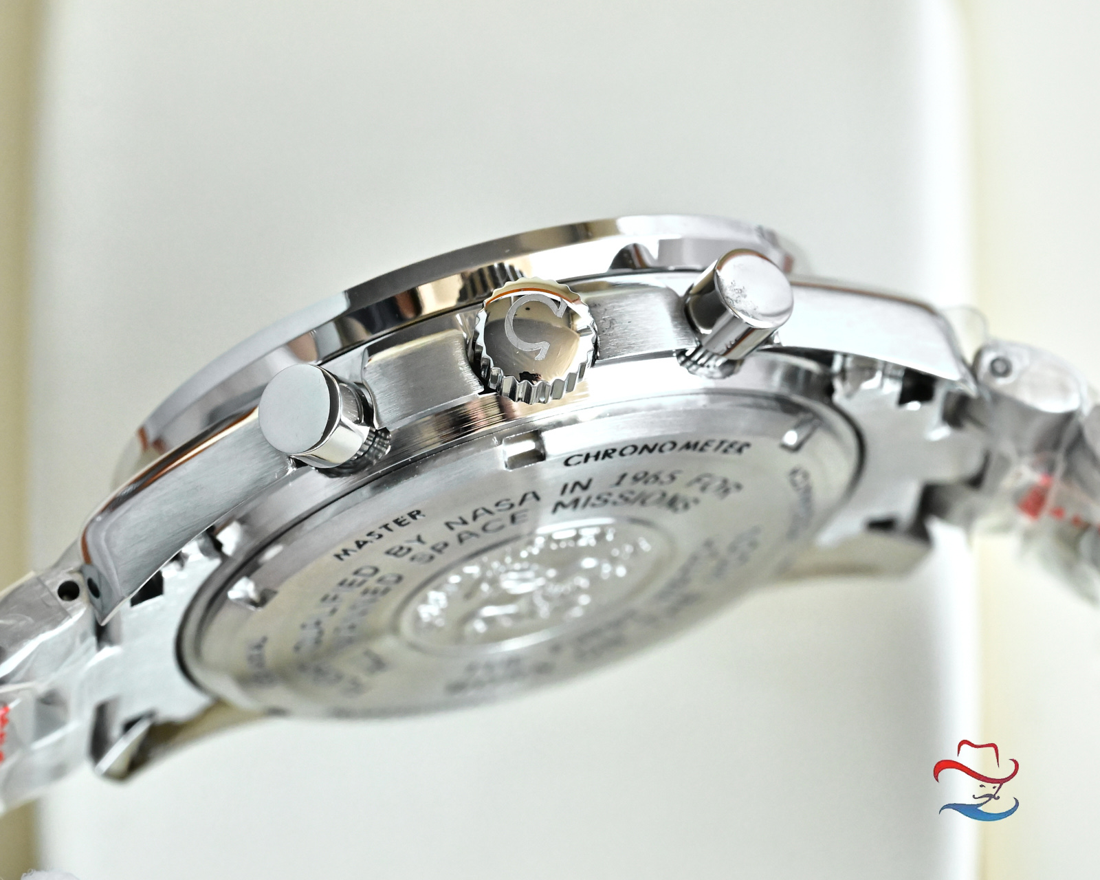 Omega Speedmaster Moonphase Cassa argento, lunetta blu, quadrante argento, bracciale argento 44,25 mm Automatico da uomo