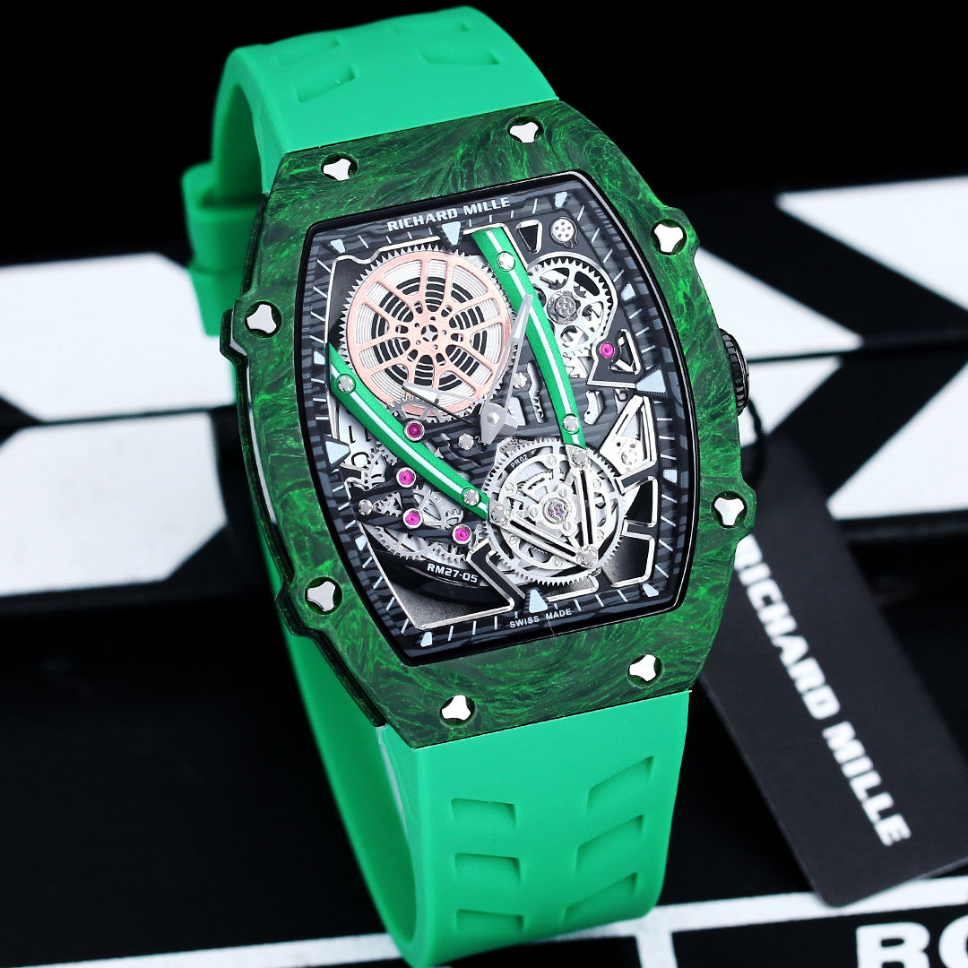 Richard Mille RM 27-05 Flying Tourbillon Rafael Nadal cassa bianca, quadrante scheletrato nero, cinturino bianco 37mm Meccanico da uomo