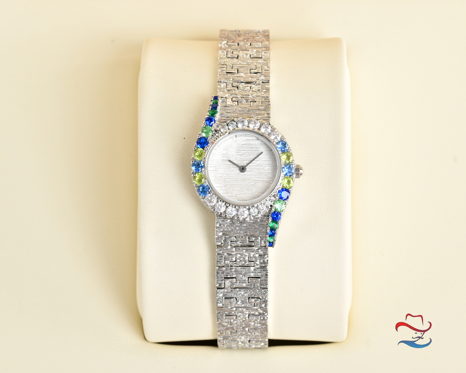 Piaget Limelight Gala Precious white gold diamond case and bracelet, blue gemstone bezel accents, blue dial 26mm Women's Quartz