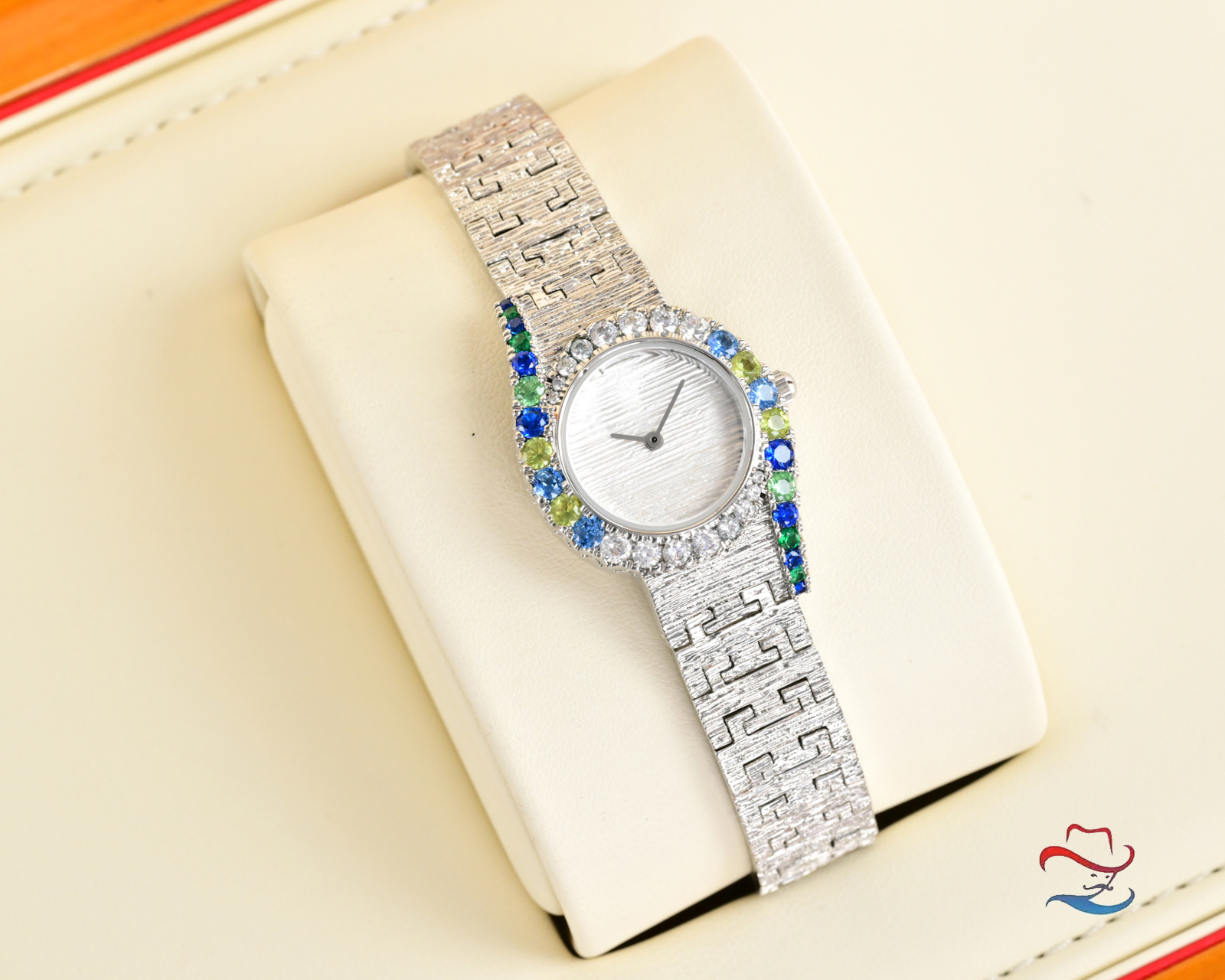 Piaget Limelight Gala Precious white gold diamond case and bracelet, blue gemstone bezel accents, blue dial 26mm Women's Quartz