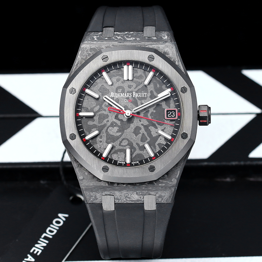 Audemars Piguet Royal Oak 15500 DiW NTPT grey forged carbon case grey bezel grey camouflage dial black rubber strap 41mm Men s Automatic | BUY WATCHES USA luxury watches