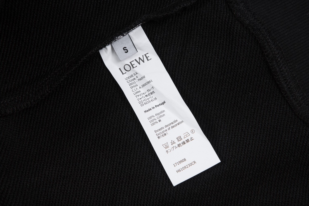 High-End Custom Loewe Home Embroidery Thongs: Top Quality, Oversize, Unisex, Black - 图片 9