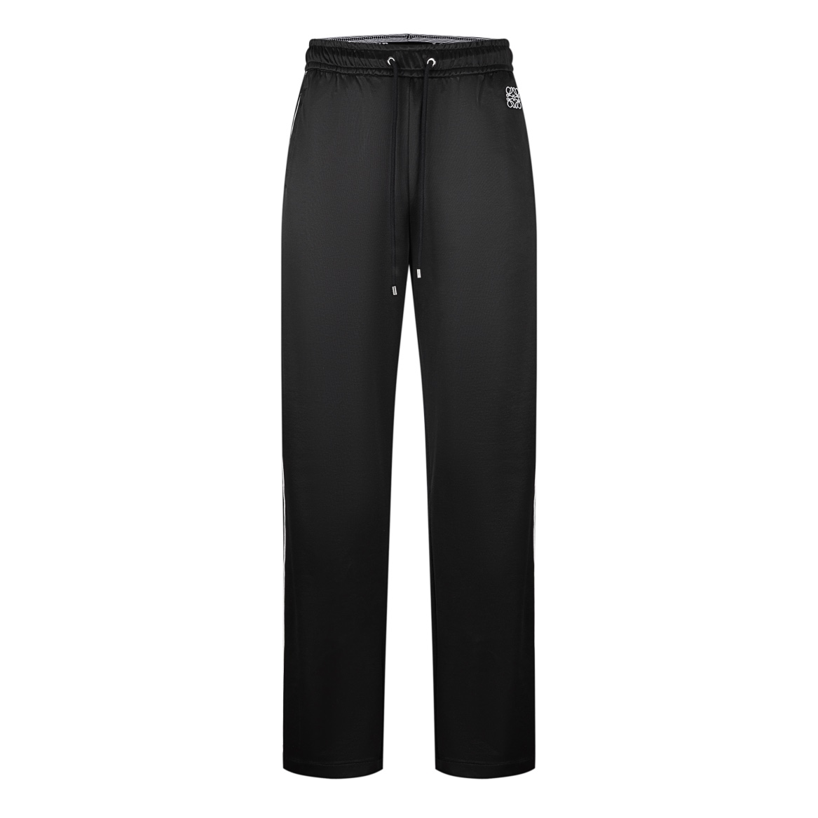 Loewe Embroidered Waistband Black Casual Pants - High-Density Fabric 1 i1726140208 2591 8