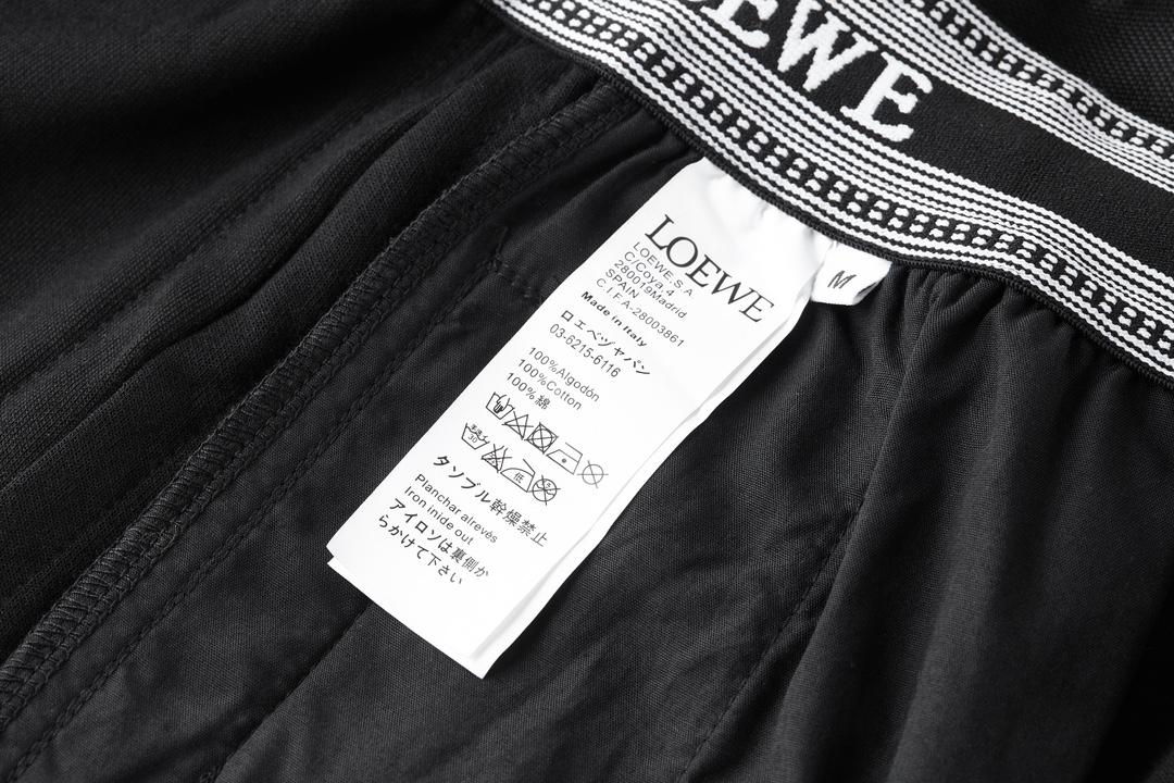 Loewe Embroidered Waistband Black Casual Pants - High-Density Fabric 5 i1726140208 5109 5