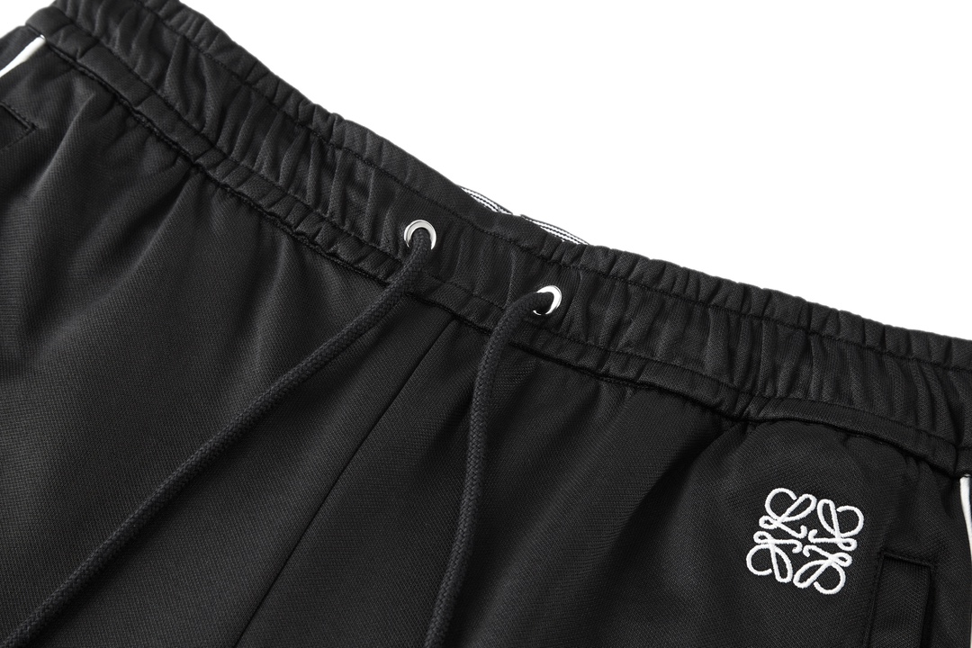 Loewe Embroidered Waistband Black Casual Pants - High-Density Fabric 8 i1726140208 7125 6