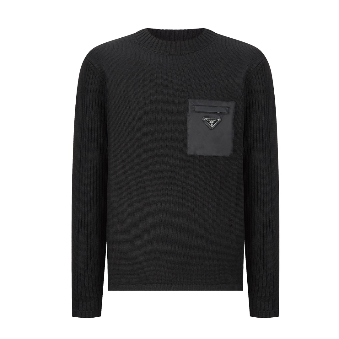 [Suministro exclusivo] Jersey Pra 24FW con bolsillo de nailon y cuello redondo. Comprado originalmente por 9100 RMB y d…