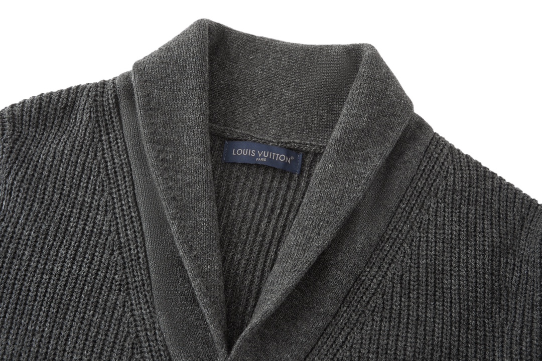 Louis Vuitton Men's Gray Cashmere Blend Shawl Collar Cardigan Sweater 8 i1730209426 9051 5