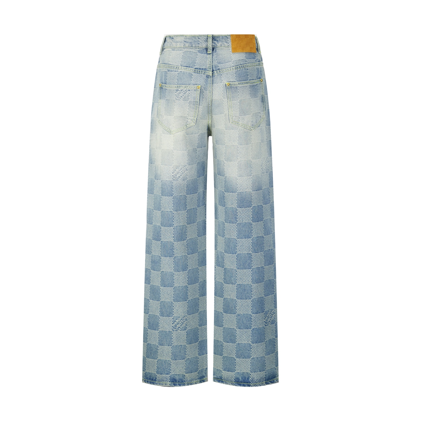 Louis Vuitton Damier Jacquard Straight-Leg Jeans in Light Blue Wash 2 i1752671665833 8657 0 1