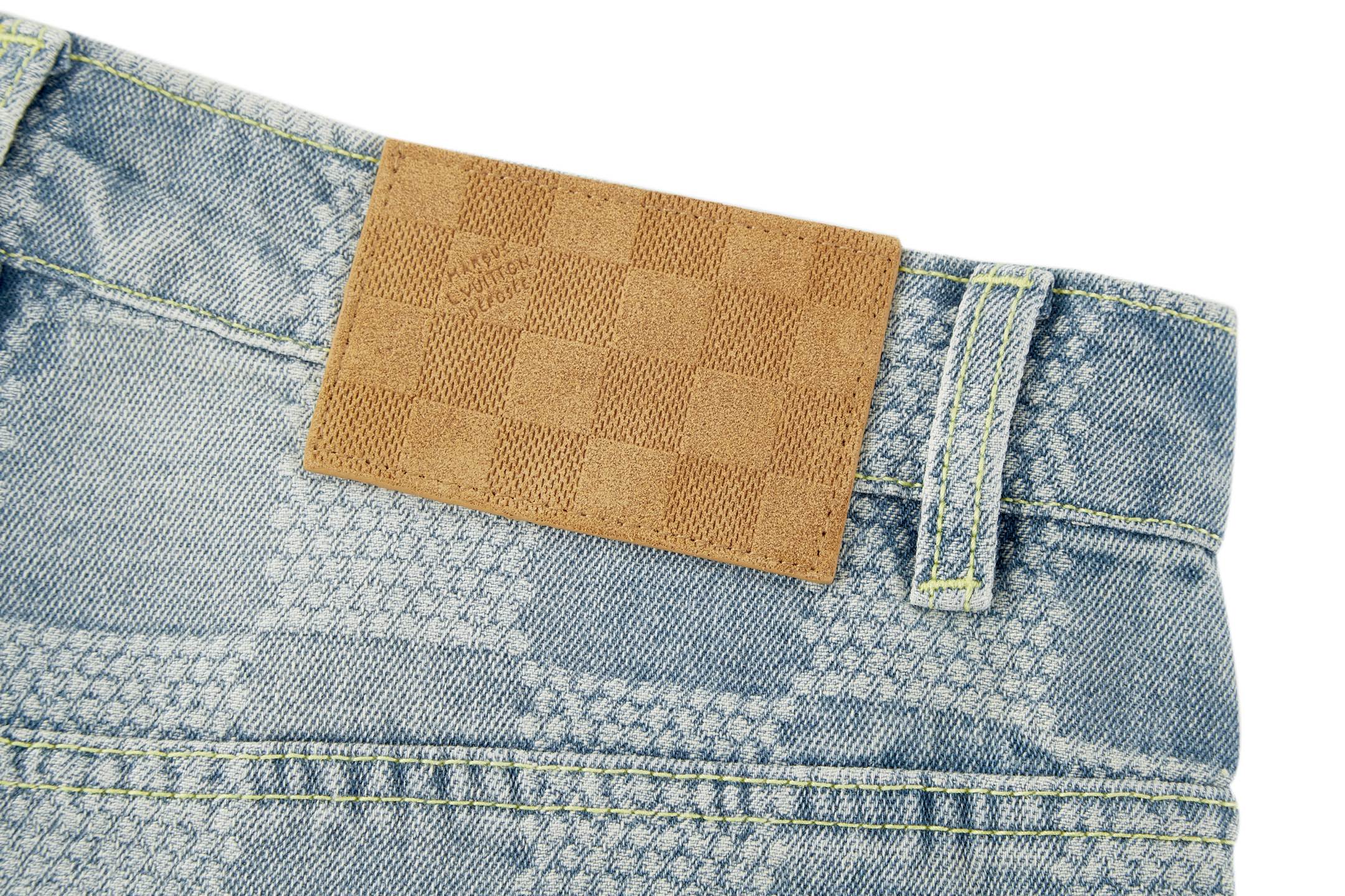 Louis Vuitton Damier Jacquard Straight-Leg Jeans in Light Blue Wash 4 i1752671665877 7281 0 6