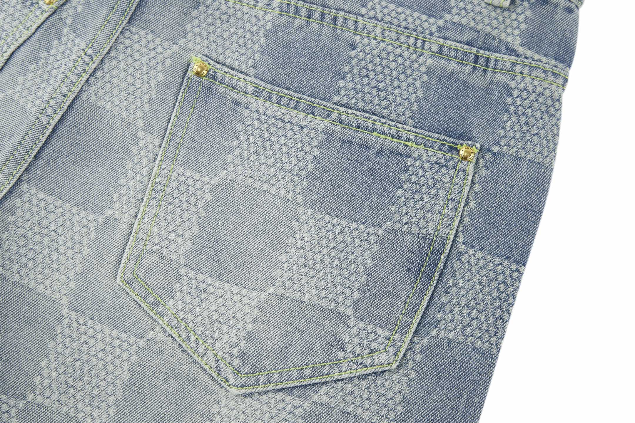 Louis Vuitton Damier Jacquard Straight-Leg Jeans in Light Blue Wash 7 i1752671686494 3716 0 4