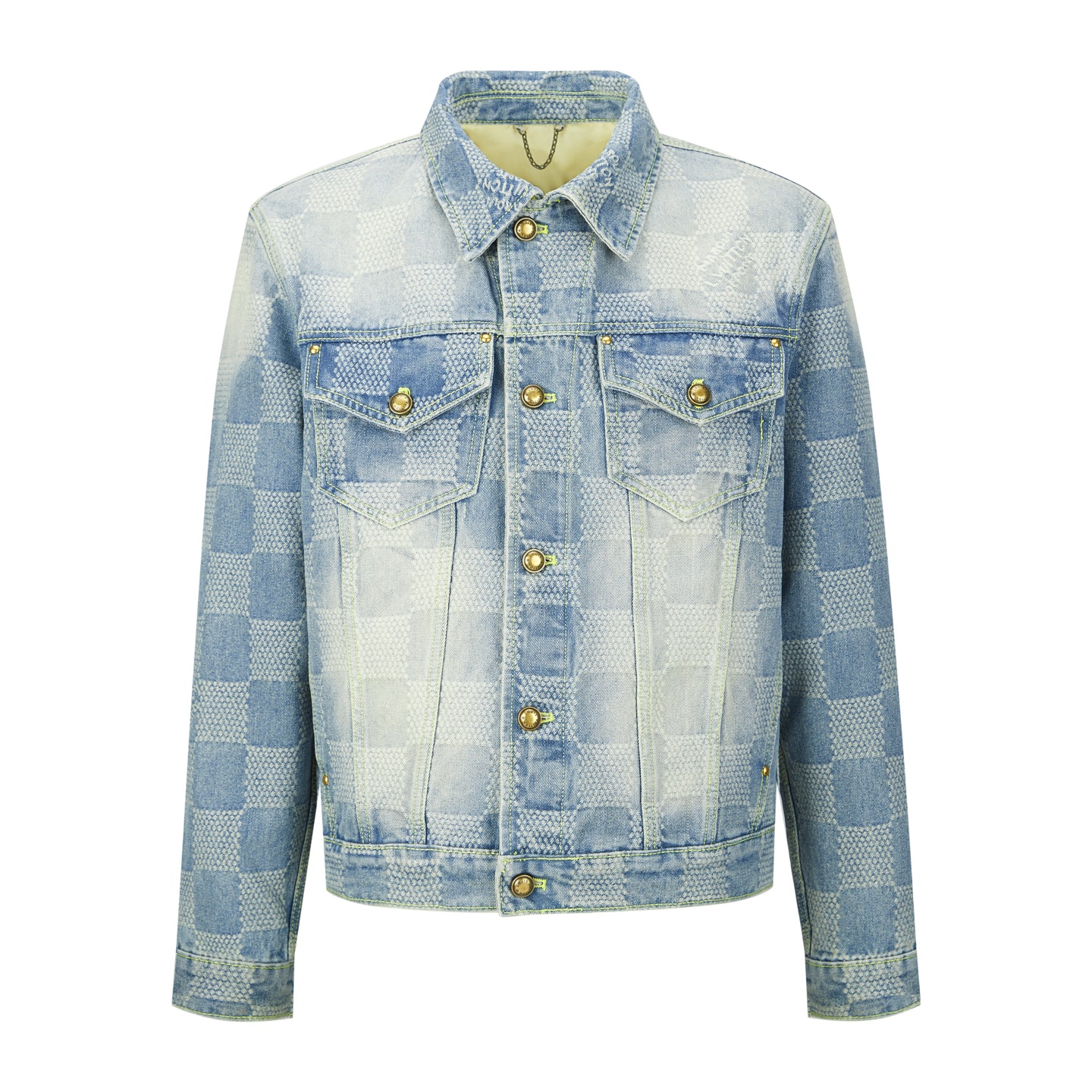 Louis Vuitton Blue Wash Denim Jacket with Damier Pattern and Aged Hardware 1 i1752671725134 7144 0 0