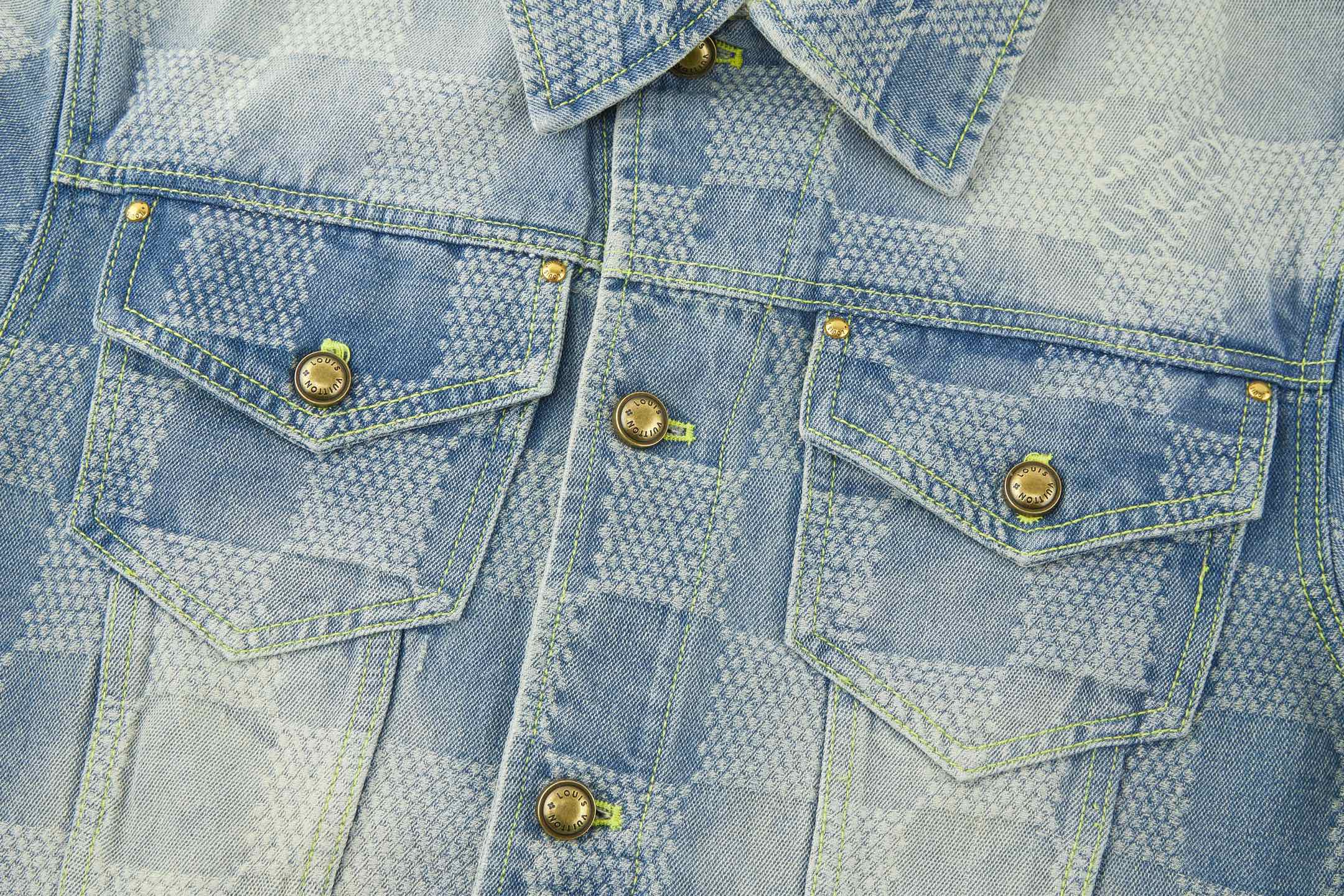 Louis Vuitton Blue Wash Denim Jacket with Damier Pattern and Aged Hardware 3 i1752671748816 4640 0 2