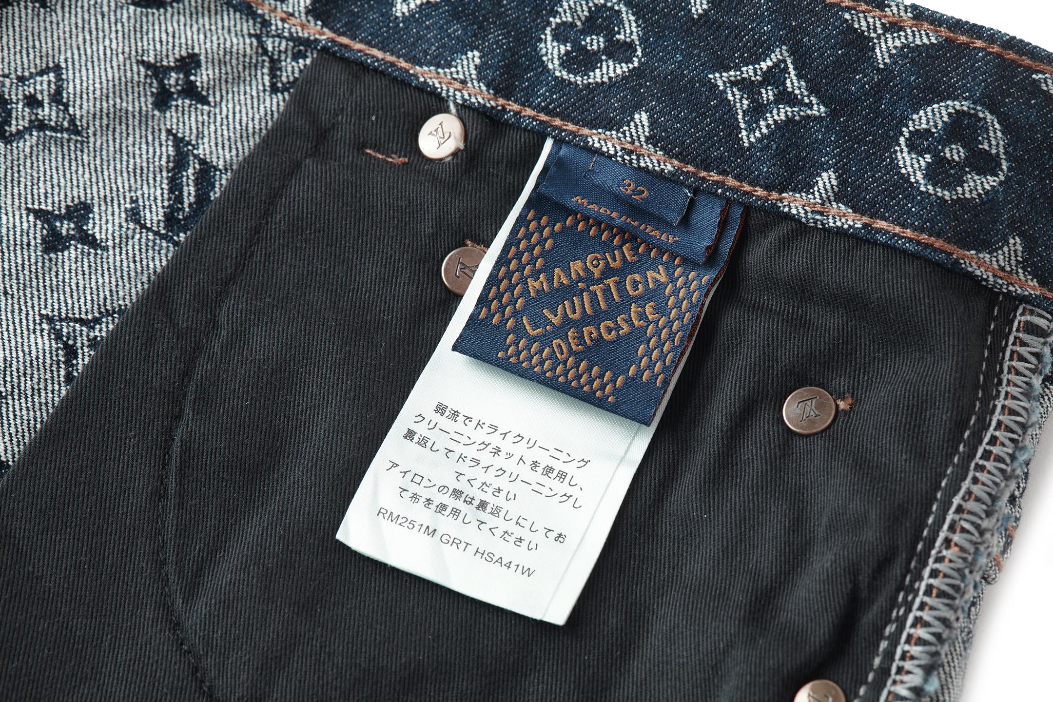 Louis Vuitton Monogram Jacquard Denim Pants, Relaxed Fit, Blue 4 i1754460686334 6859 0 2