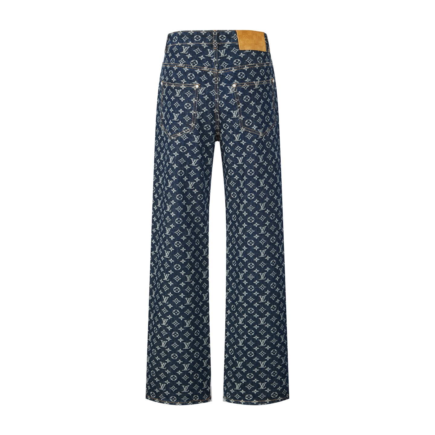 Louis Vuitton Monogram Jacquard Denim Pants, Relaxed Fit, Blue 3 i1754460688024 9650 0 1