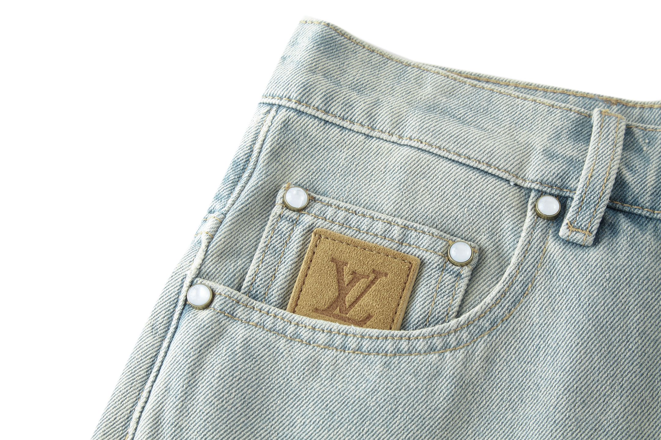 Louis Vuitton Wide Leg Denim Jeans Embroidered Patchwork Light Blue 5 i1754460741648 9466 0 3