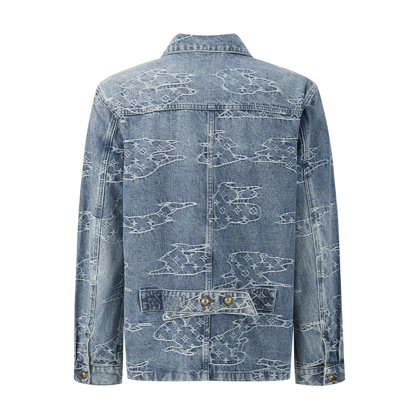 Louis Vuitton Distressed Denim Jacket with Cloud Embroidery - Light Blue 3 i1754460761606 841 0 1