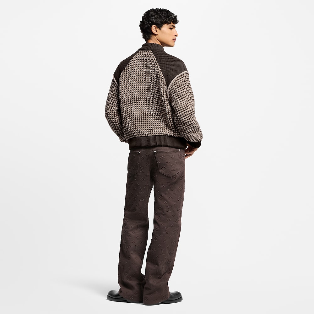 Louis Vuitton Men's Brown Jacquard Knit Sweater Luxurious Wool Blend 1 i1755534295990 2335 0 0
