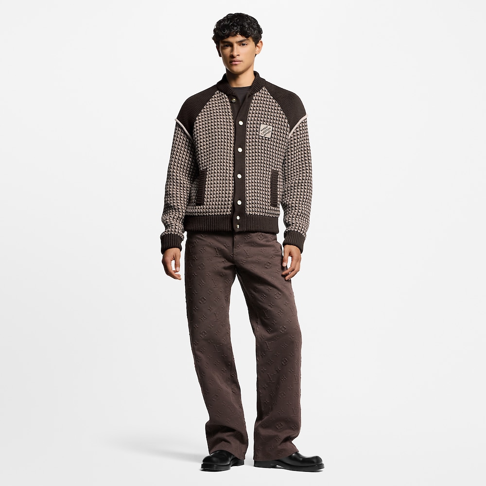 Louis Vuitton Men's Brown Jacquard Knit Sweater Luxurious Wool Blend 2 i1755534295991 2076 0 1
