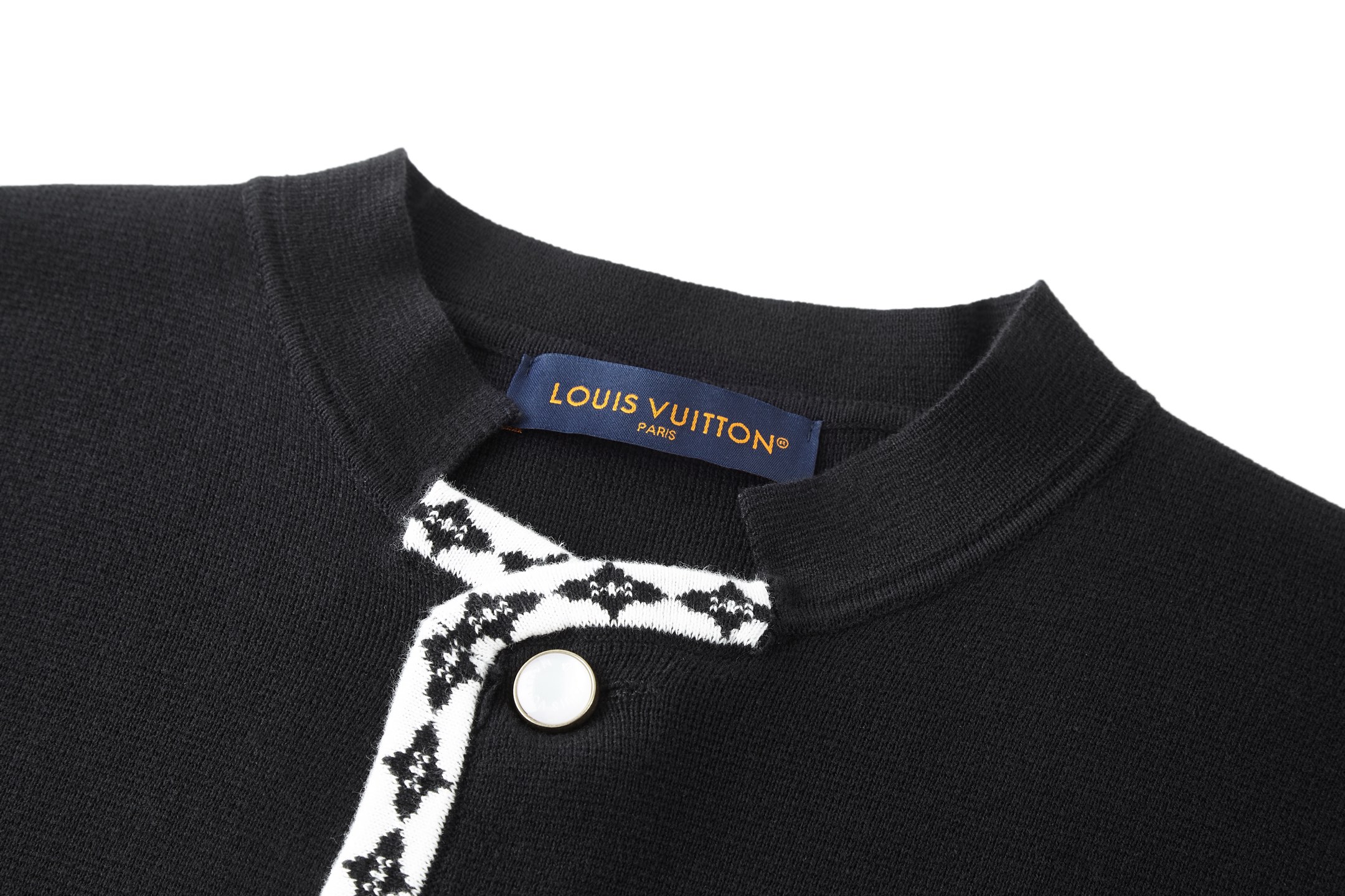Louis Vuitton Wool Blend Monogram Trim Knit Jacket - Black Academia Style 5 i1756449703850 2832 0 3