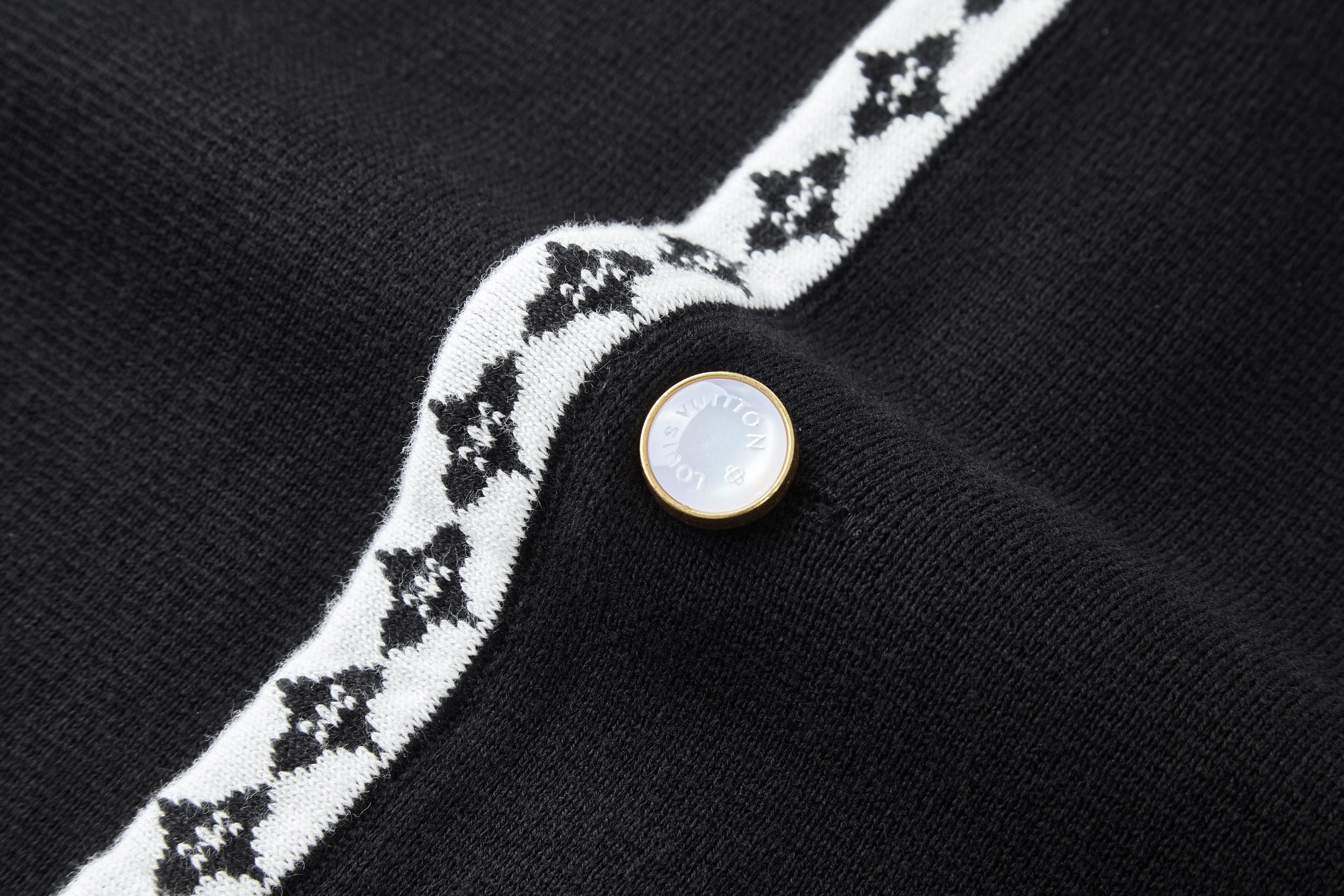 Louis Vuitton Wool Blend Monogram Trim Knit Jacket - Black Academia Style 4 i1756449703863 3163 0 7