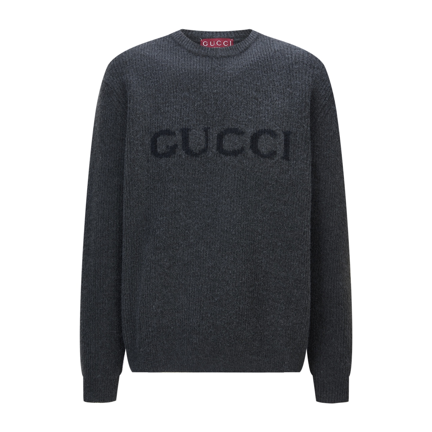 Gucci Wool Blend Knit Crewneck Jumper with Tonal Logo - Soft & Stylish