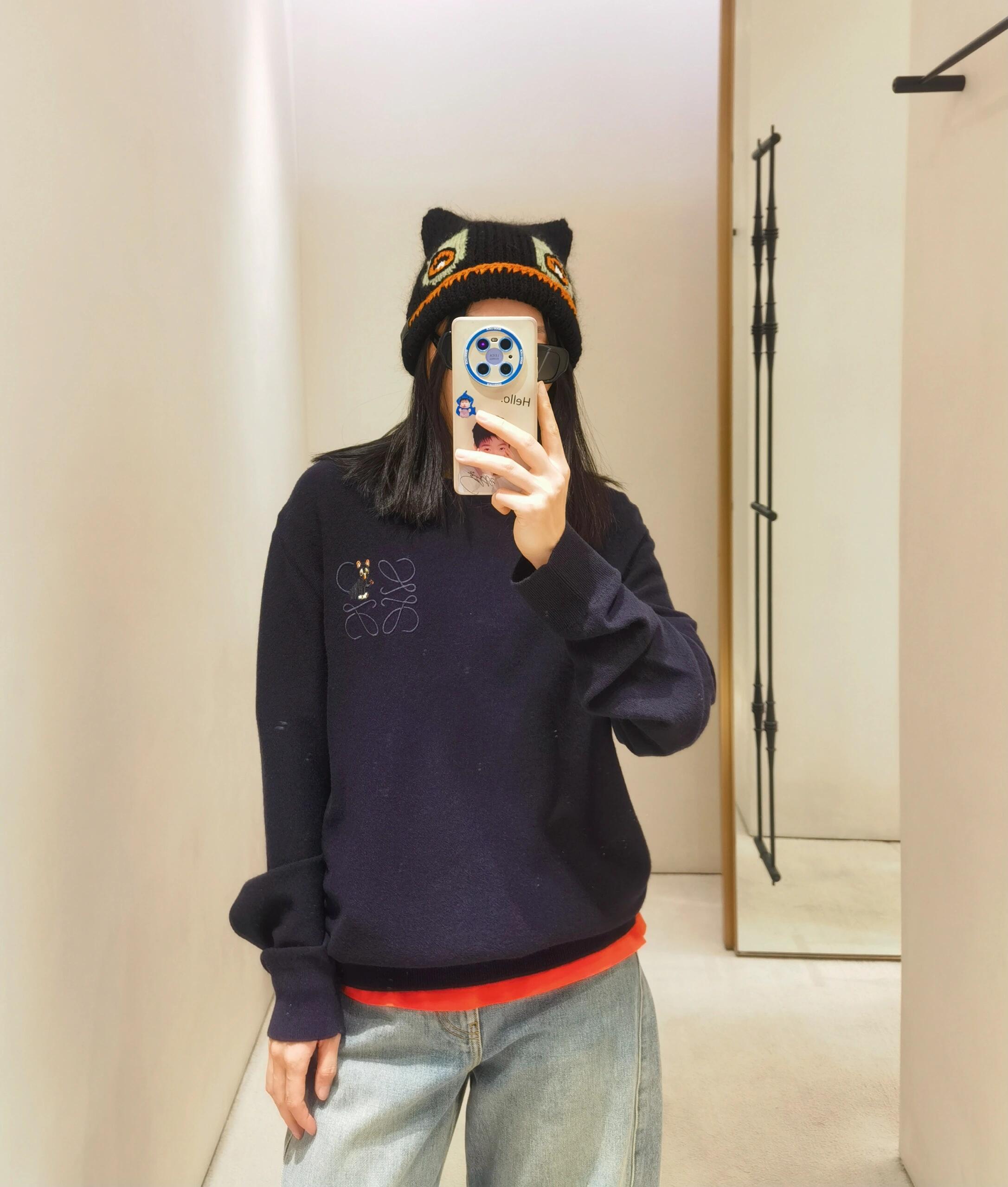 LOEWE 动物Anagramv刺绣标识针织衫 面料：采用55%毛衣，40%棉，10%锦纶。 工艺：刺绣3D立体刺绣，以