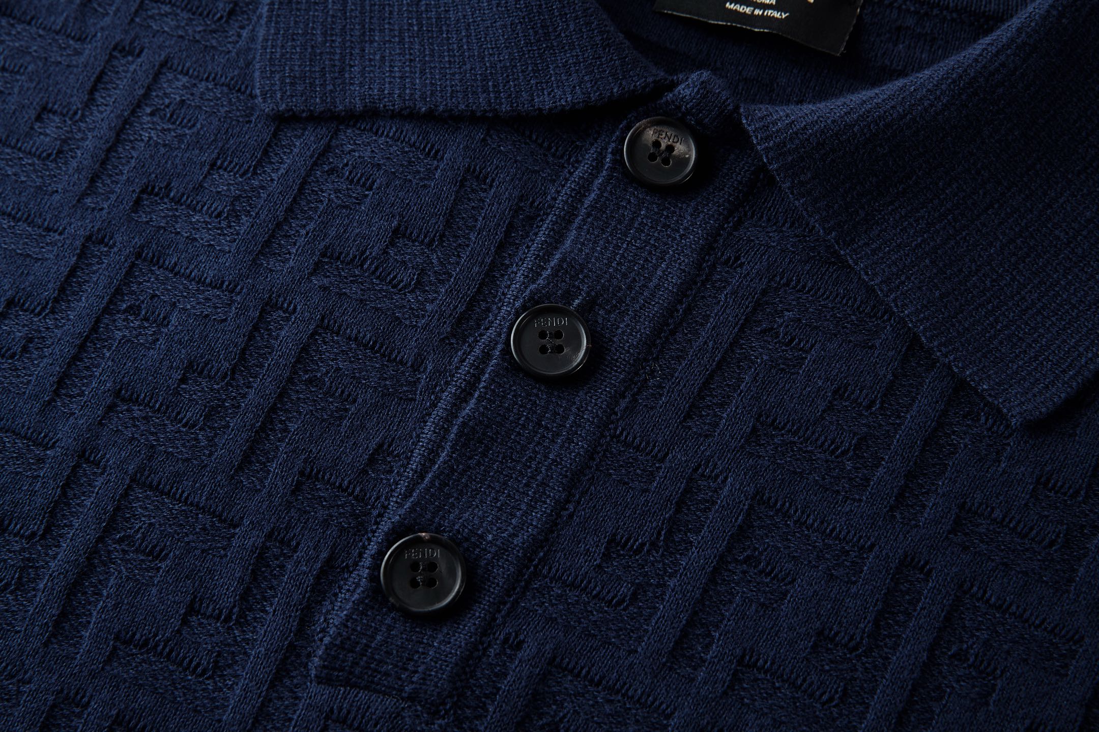 Fendi 双F提花标识针织POLO