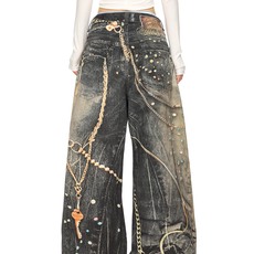 ACNE STUDIOS 印花泥染做旧牛仔裤面料:采用12盎10*7斜纹牛仔纯绵布。工艺:印花采用3D直 ACNE STUDIOS 印花泥染做旧牛仔裤面料:采用12盎10*7斜纹牛仔纯绵布。工艺:印花采用3D直