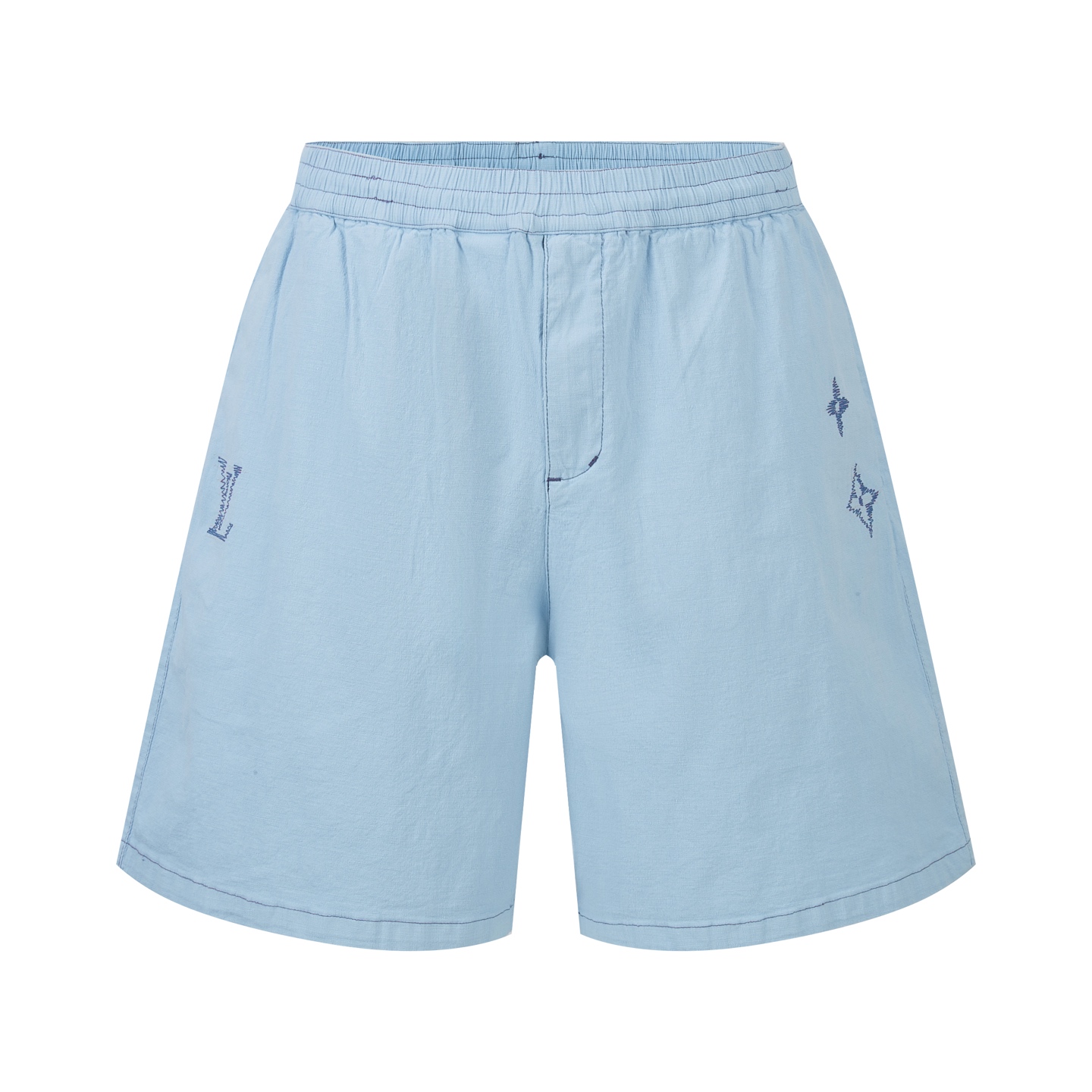 P135 LOUIS VUITTON Pantalones cortos de algodón lavado con bordado. Tejido: 100% algodón teñido y lavado. Accesorios: b…
