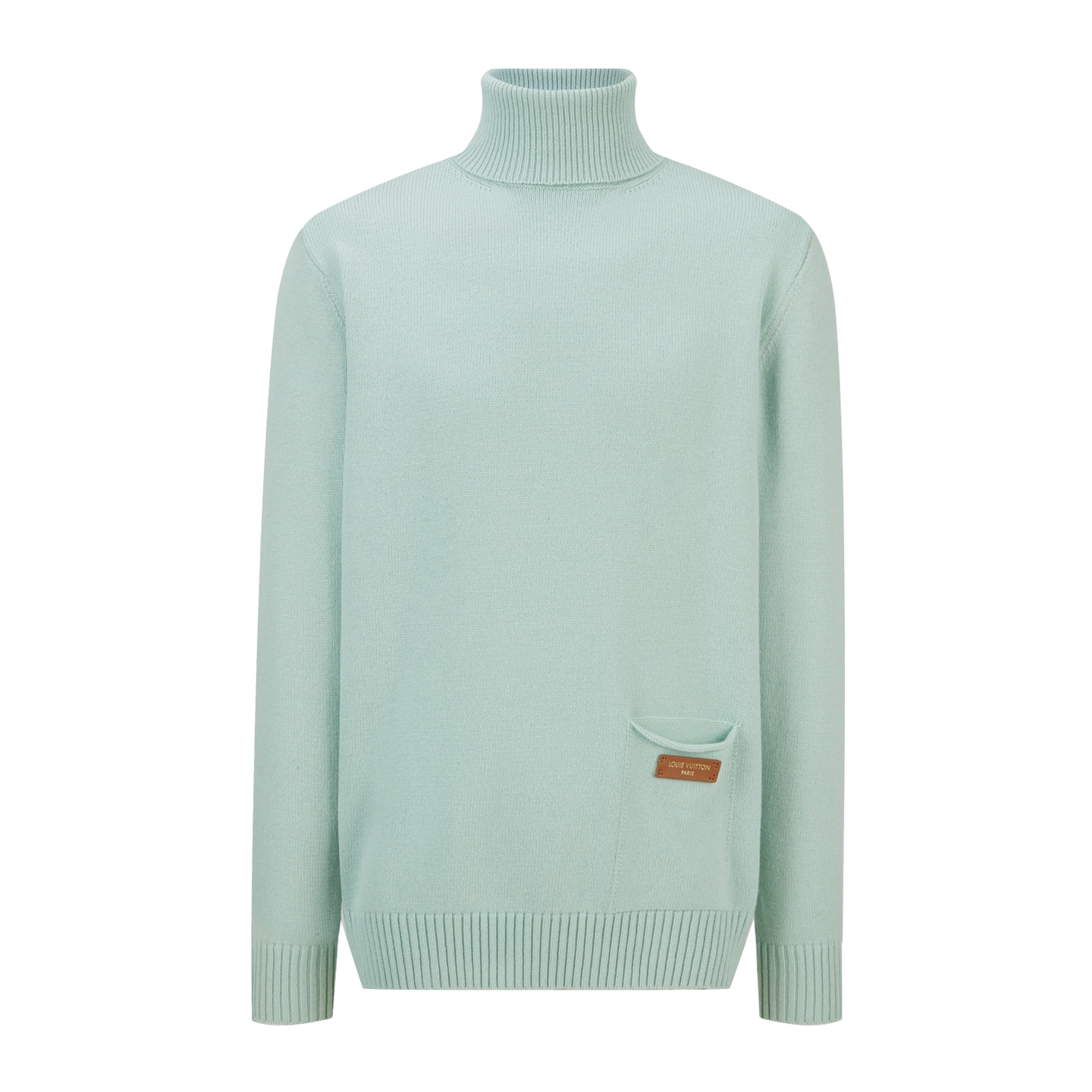 NO:957299,LOUIS VUITTON turtleneck sweater with small pocket leather label. The fabric is made of 1 custom-dyed pure cotton yarn, the same color as the original. The leather label of the accessories is made of soft sheepskin composite, with a printed brand logo on the surface. Craftsmanship garment washing, fixed version, solid color to add feel. This iconic turtleneck sweater is elegantly draped around the collar, creating an echoing effect. Made of pure cotton knitted fabric, it fits like a second skin. The leather label brand letters become the finishing touch.  Accessories customized 11 washable trademarks Accessories customized 11 printed leather labels Size S-M-L-XL Color blue-white-green Style number 86545,,louis vuitton,sweaters,sheepskin,19860909LOUIS VUITTON 口袋小皮标高领针织衫 面料采用1定染纯绵纱线,原版同色. 辅料皮标采用软羊皮复合,面上带有印花品牌标识. 工艺成衣洗水,固定版型,固色添加手感. 本款标志性高领毛衣采用优雅垂于领周,形成呼应效果.纯绵针织物打造,宛若第二层肌肤般贴合.皮标品牌字母成为点睛之笔. 辅料定制11洗水商标 辅料定制11印花皮标 尺码S-M-L-XL 颜色蓝-白-绿 款号86545,,louis vuitton,sweaters,sheepskin,,Men's clothing
