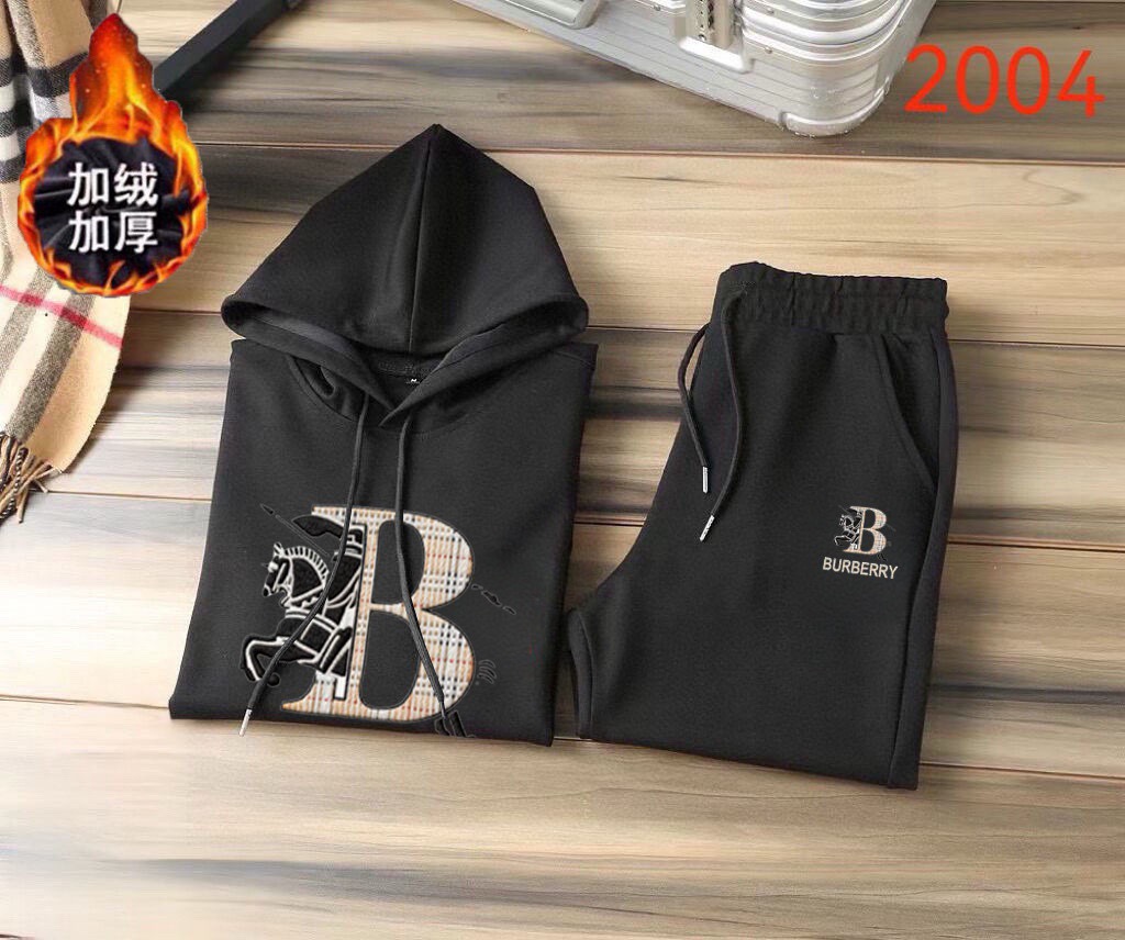 Burberry 品牌 :巴宝莉 (加绒加厚) 2026春款新品 明星最爱时装味休闲套装