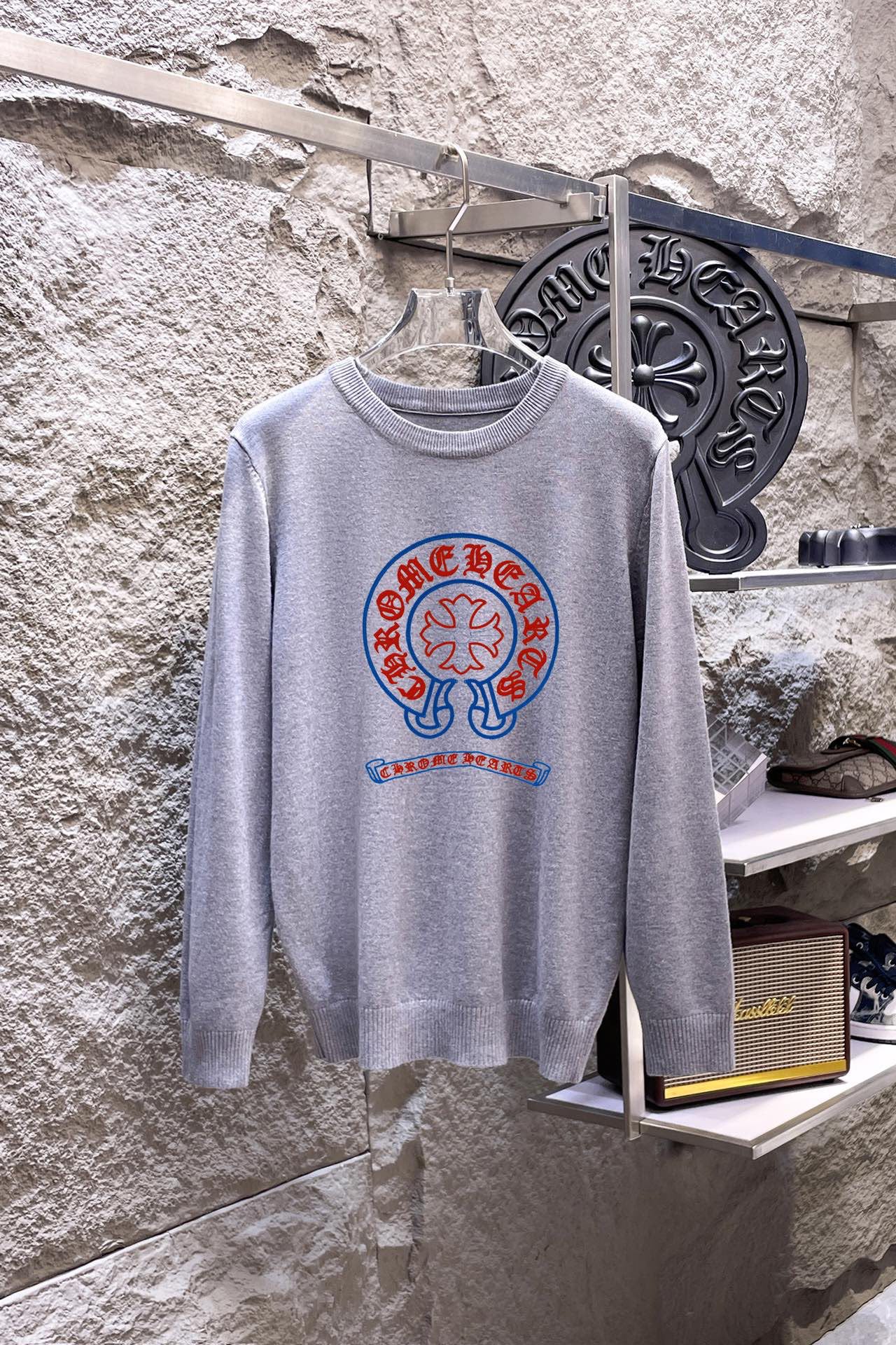Chrome Hearts 品牌：克罗心 圆领套头羊毛衫 全品相 羊毛混纺面料 2026最新款 黄金比例 修身款软黄金 百搭实用型的单品