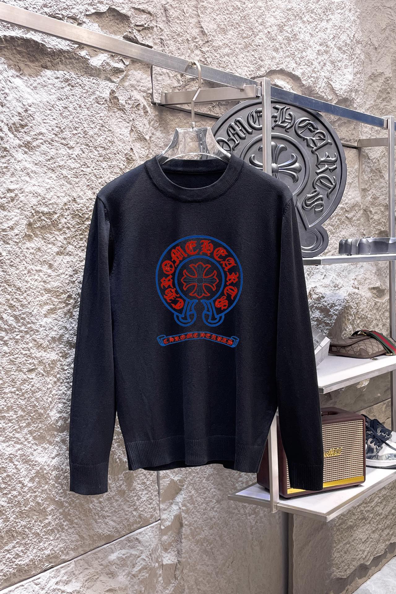 Chrome Hearts 品牌：克罗心 圆领套头羊毛衫 全品相 羊毛混纺面料 2026最新款 黄金比例 修身款软黄金 百搭实用型的单品