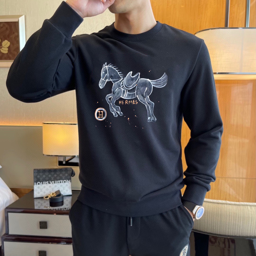 Hermès 品牌: 爱马仕 (胖子福音) 2026ss早春最新款长袖圆领卫衣
