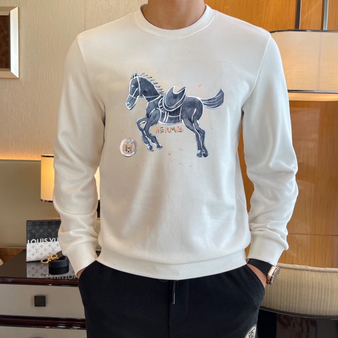 Hermès 品牌: 爱马仕 (胖子福音) 2026ss早春最新款长袖圆领卫衣