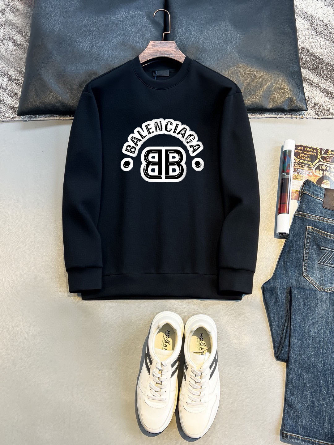 P100 Marca: Balenciaga (Fat Man Gospel) 2026ss última sudadera de manga larga y cuello redondo a principios de primaver…