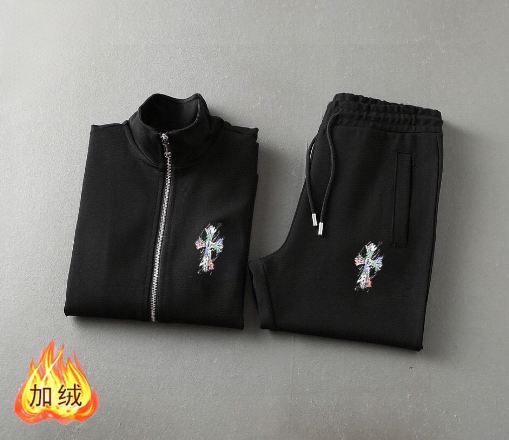 Chrome Hearts 品牌: 克罗心 (加绒加厚)2026早春款新品 明星最爱时装味休闲套装