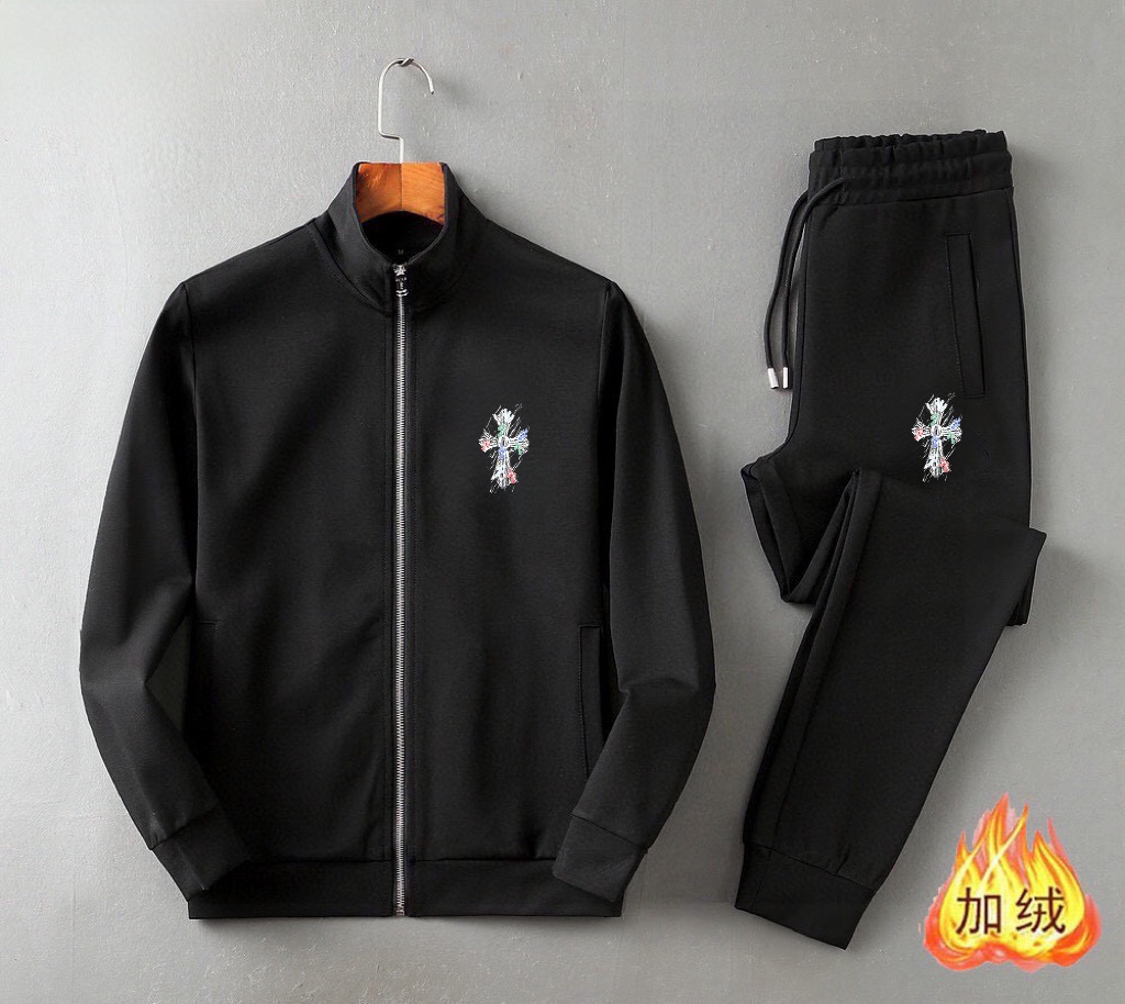 Chrome Hearts 品牌: 克罗心 (加绒加厚)2026早春款新品 明星最爱时装味休闲套装