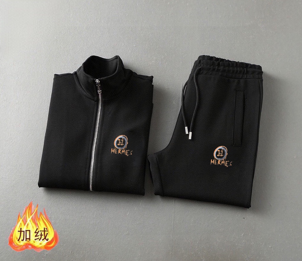 Hermès 品牌: 爱马仕 (加绒加厚)2026早春款新品 明星最爱时装味休闲套装